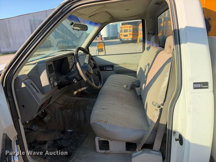 image for item EX2392 1994 GMC Sierra C3500  utility bed pickup truck with bucket lift