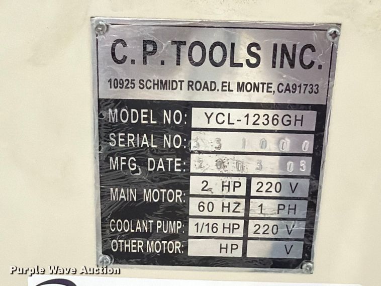image for item EX4305 C.P. TOOLS INC. YCL-1236GH lathe