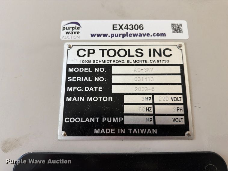 image for item EX4306 CP TOOLS INC AC-3KV milling machine