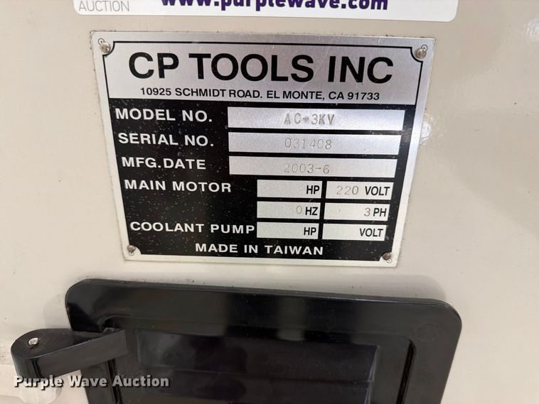image for item EX4307 CP TOOLS INC AC-3KV milling machine