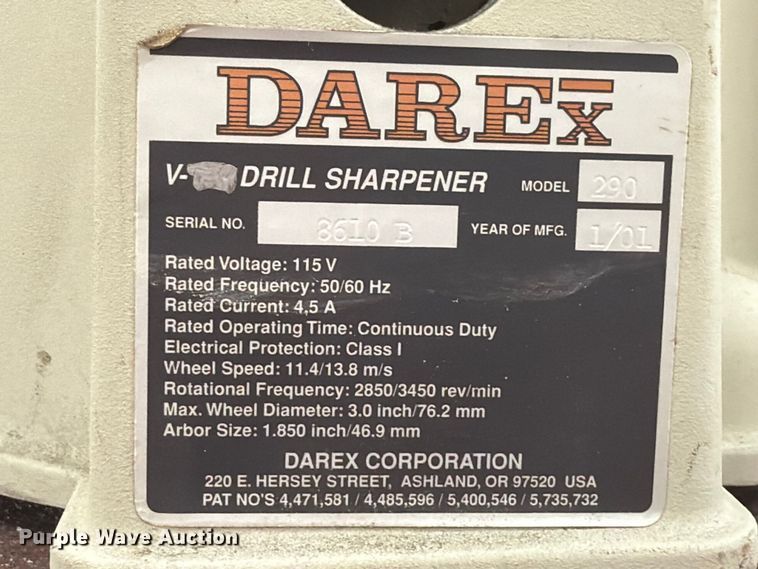 image for item EX4313 2001 DAREX 290 Drill bit sharpener