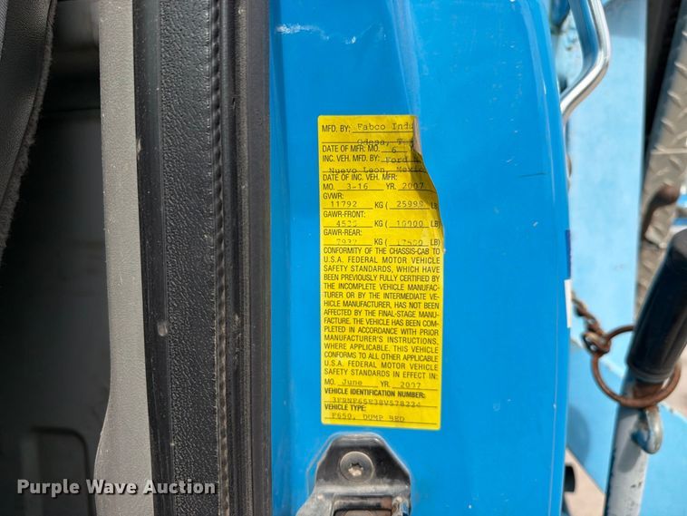 image for item FI2049 2008 Ford F-650 XL dump truck