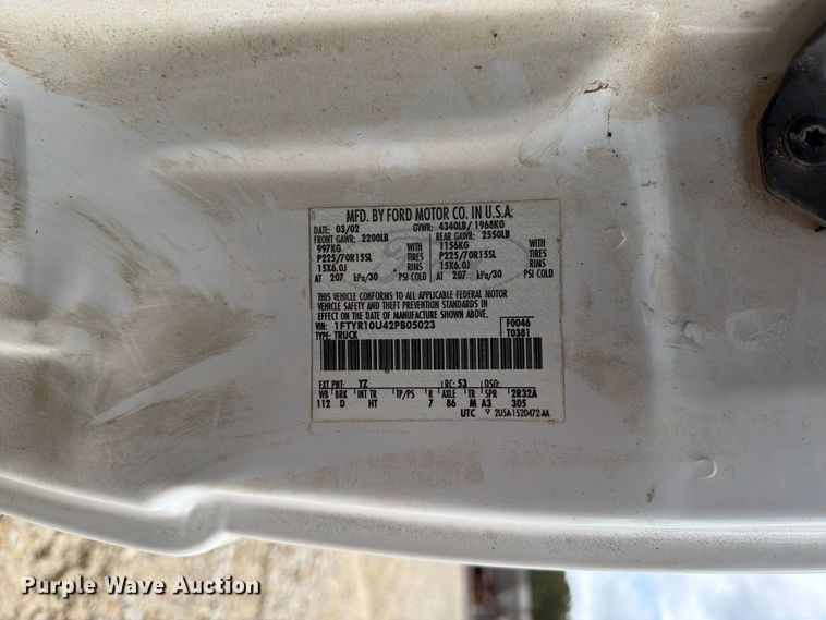 image for item FM6550 2002 Ford Ranger pickup truck