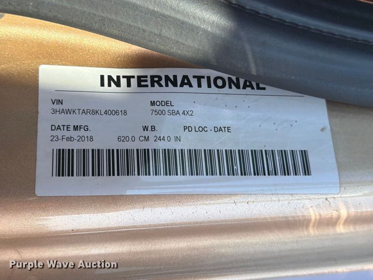 image for item FN2063 2019 International WorkStar refuse truck