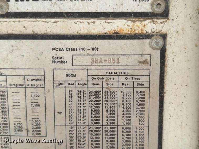 image for item FP3122 1978 Link Belt HC48A crane