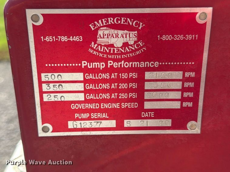 image for item FP3141 1993 Ford F450 Super Duty pumper fire truck