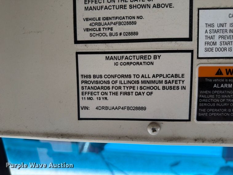 image for item FT6442 2015 IC Bus PB105 school bus