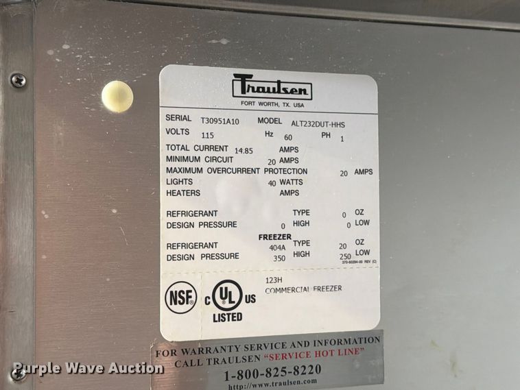 image for item FT6653 Traulsen ALT232DUT-HHS refrigerator 