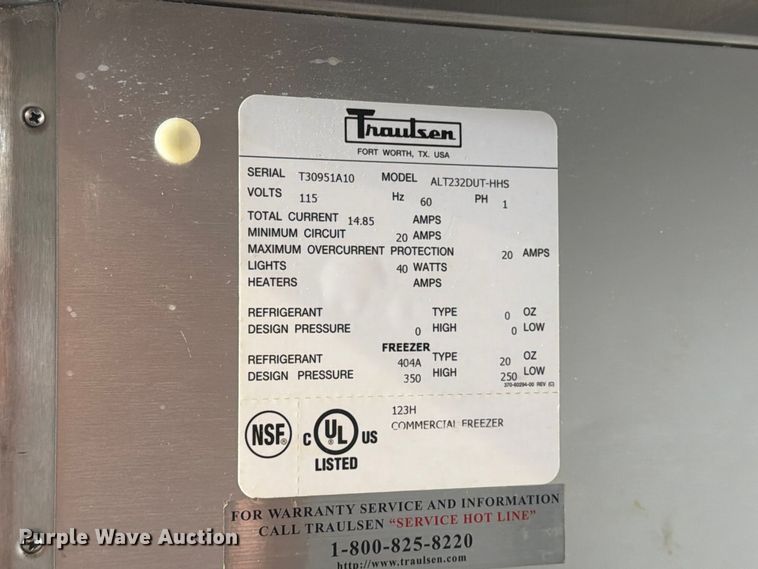 image for item FT6653 Traulsen ALT232DUT-HHS refrigerator 