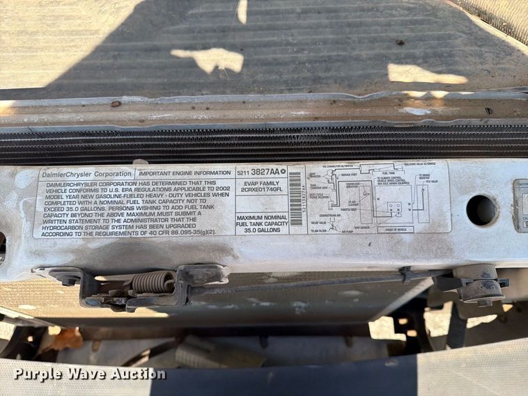 image for item FU1105 2002 Dodge Ram 3500 flatbed pickup truck