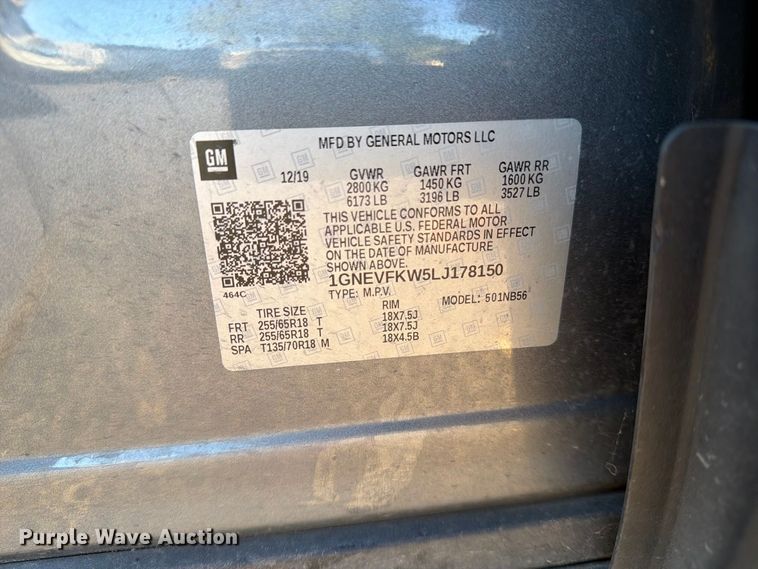 image for item FU1121 2020 Chevrolet Traverse SUV
