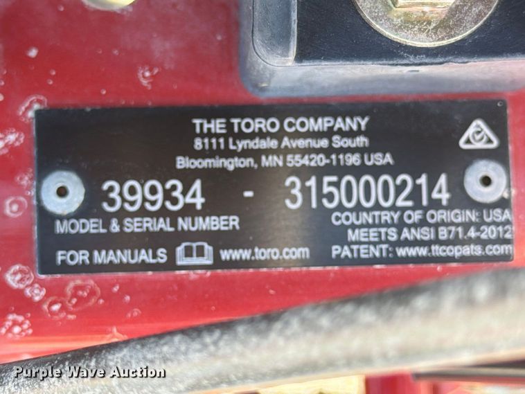 image for item FU1131 Toro 39934 lawn mower