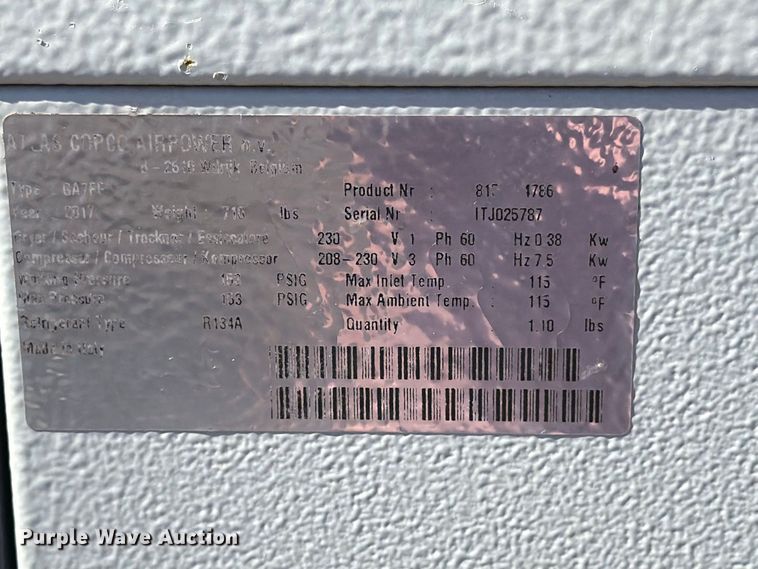 image for item FU1143 Atlas GA7FF air compressor