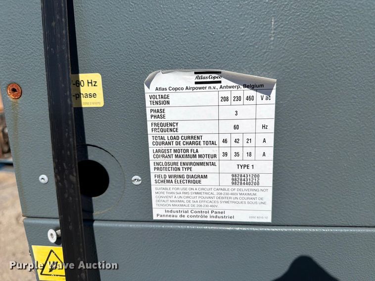 image for item FU1144 Atlas GA7FF air compressor