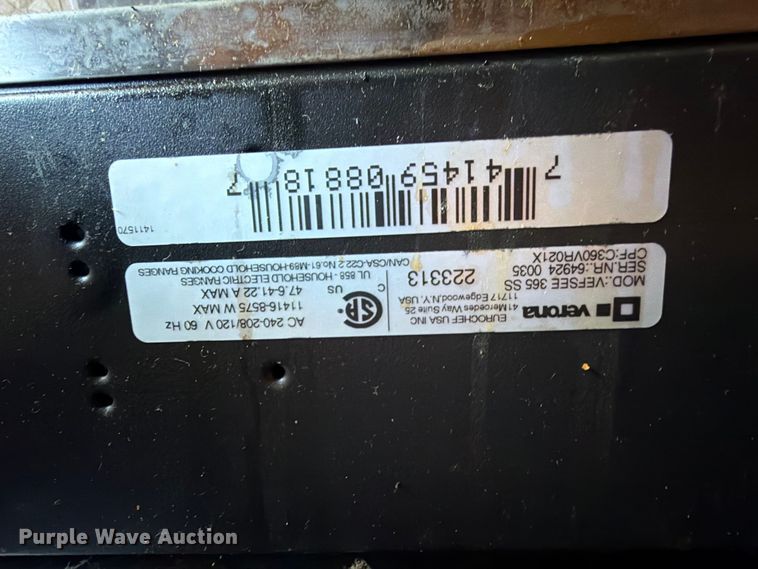 image for item FU1162 Verona VEFSEE 365 SS electric range