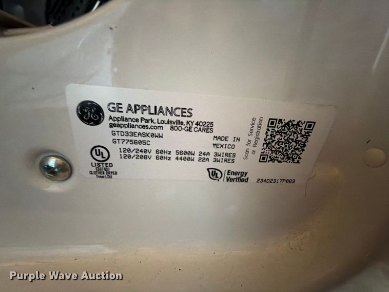 image for item FU1163 General Electric GTD33EASKOWW washer