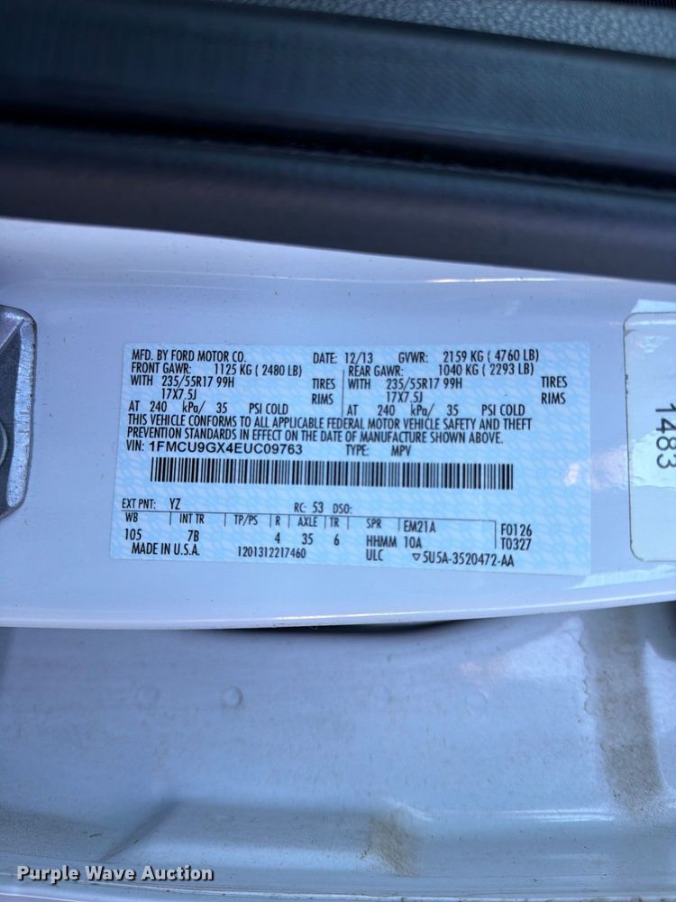 image for item FU4744 2014 Ford Escape SUV