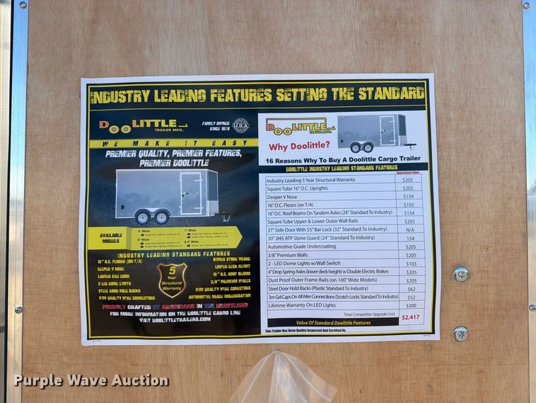 image for item DT3020 2026 Doolittle HD Pro Series enclosed cargo trailer