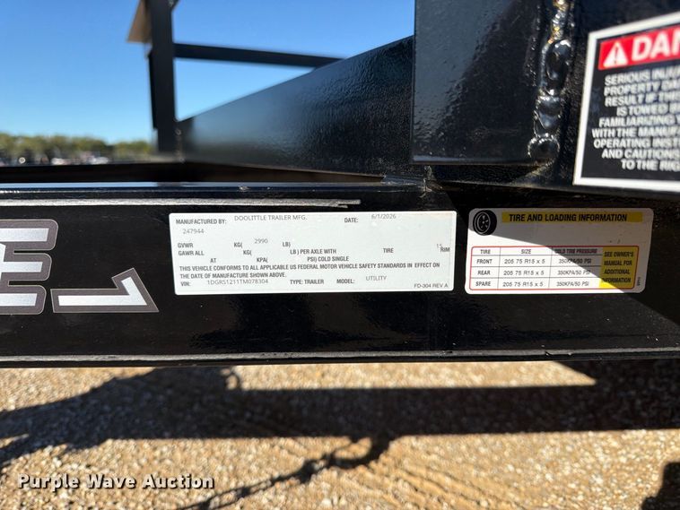 image for item DT3022 2026 Doolittle Rally Sport utility trailer
