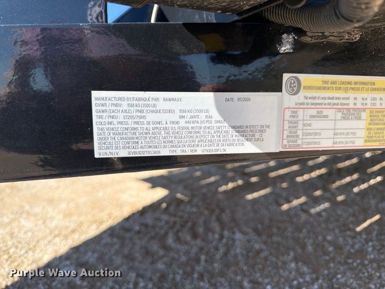 image for item DT3023 2026 RawMaxx utility trailer