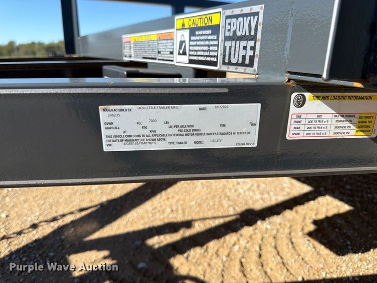 image for item DT3025 2026 Doolittle HD Pro Series utility trailer