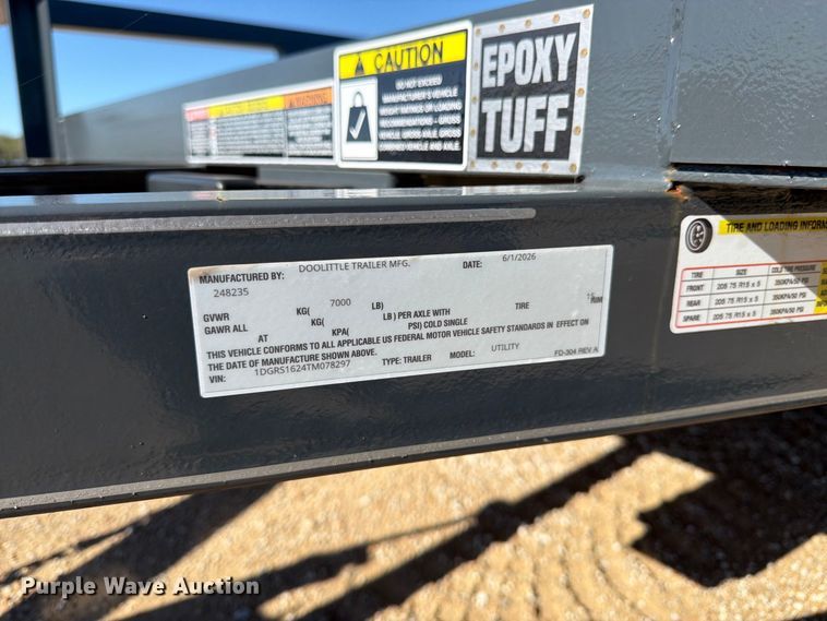 image for item DT3025 2026 Doolittle HD Pro Series utility trailer