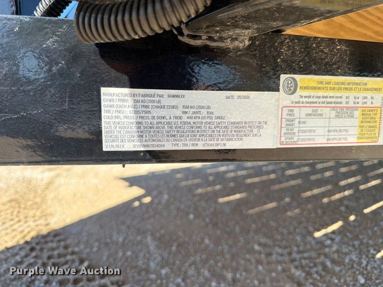 image for item DT3026 2026 RawMaxx utility trailer
