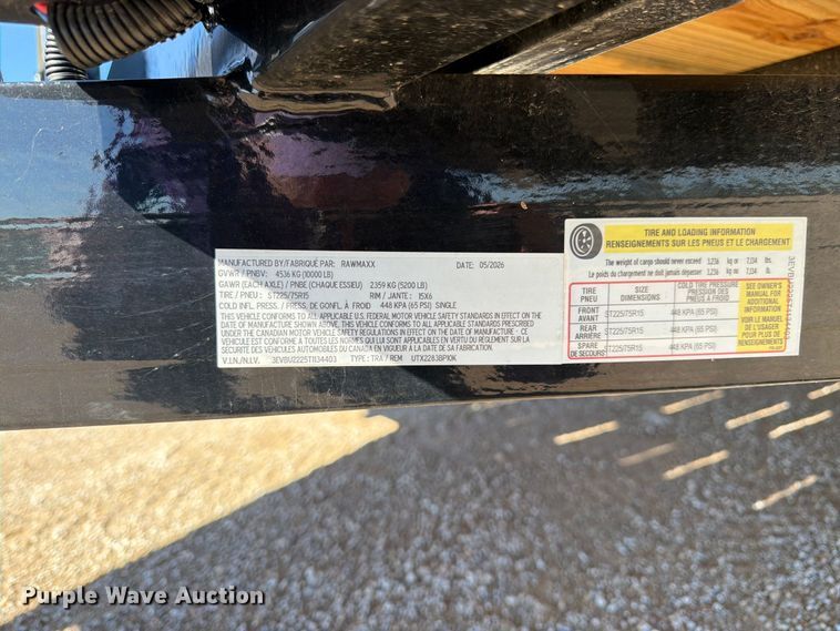 image for item DT3027 2026 RawMaxx utility trailer
