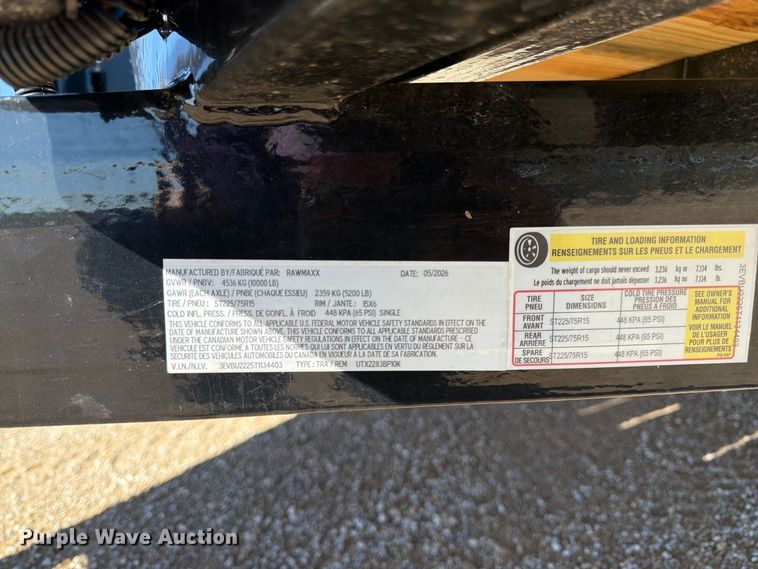 image for item DT3027 2026 RawMaxx utility trailer