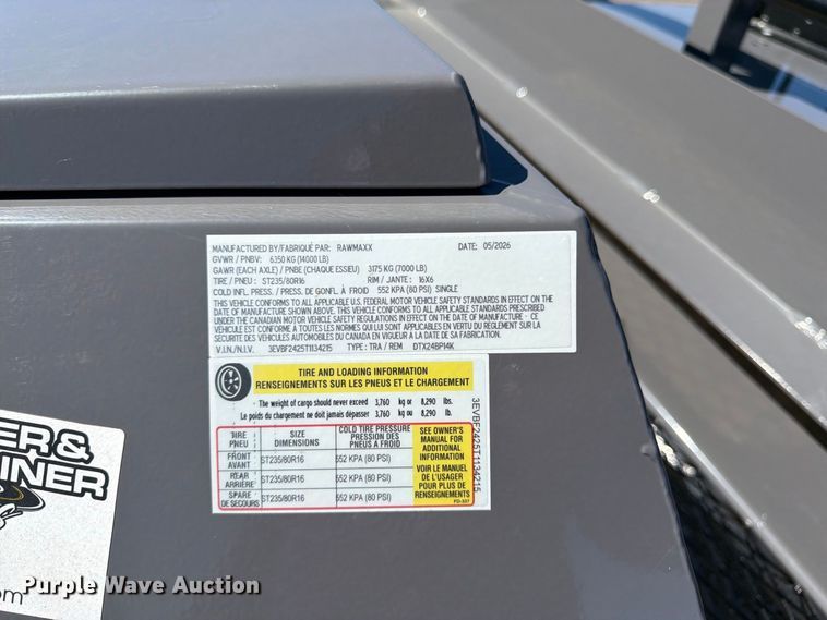 image for item DT3028 2026 RawMaxx tilt deck equipment trailer