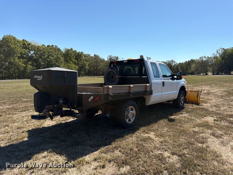image for item DT3042 2015 Ford F250 Super Duty Ext. Cab dump flatbed pickup truck