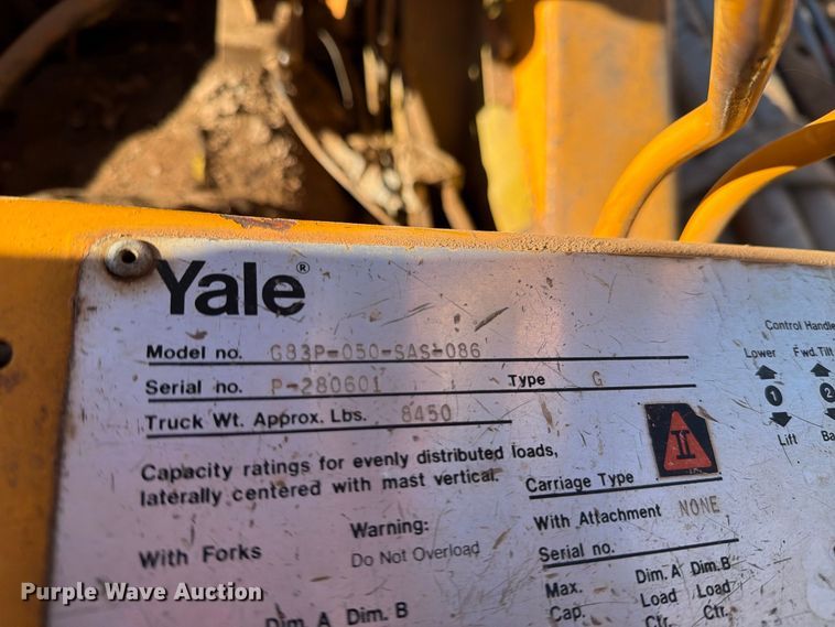 image for item DV8684 Yale G83P-050-SAS-086 forklift