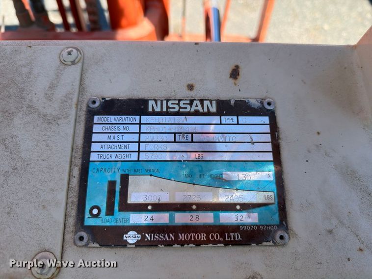 image for item DV8721 Nissan KPH01A15V forklift