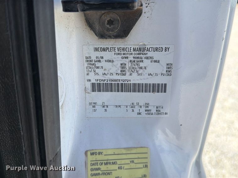 image for item DZ4939 2008 Ford F250 Super Duty XLT utility bed pickup truck
