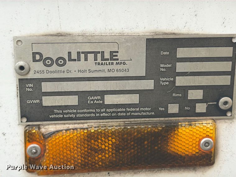 image for item EI7760 2003 Doolittle enclosed cargo trailer