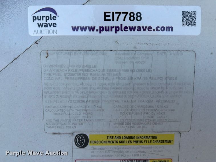 image for item EI7788 2020 Keystone Passport RV