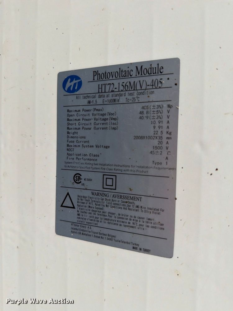 image for item EL1001 (60) Photovoltaic Module HT72-156MV-405 solar panels