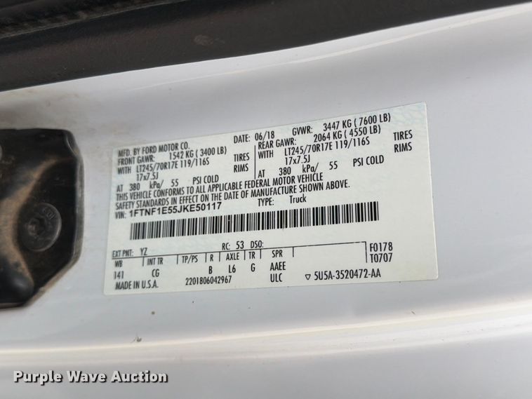 image for item EP7833 2018 Ford F150 XL pickup truck