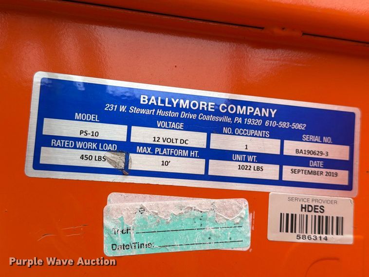 image for item EP7855 2019 Ballymore PS-10 vertical lift