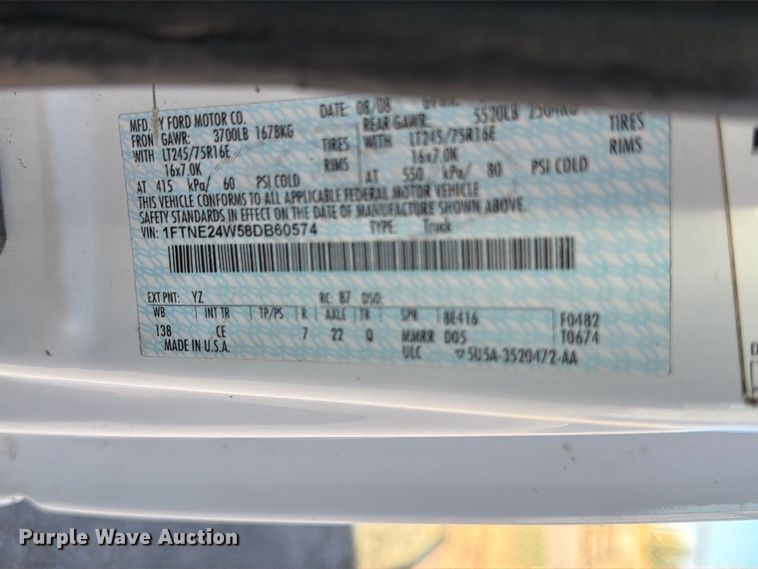 image for item EP7922 2008 Ford E250 van