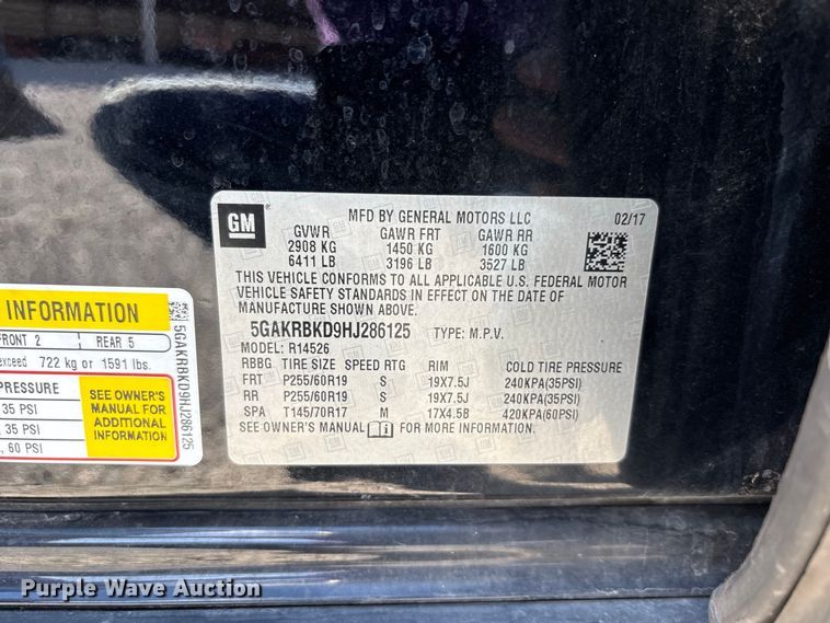 image for item ER3427 2017 Buick Enclave SUV