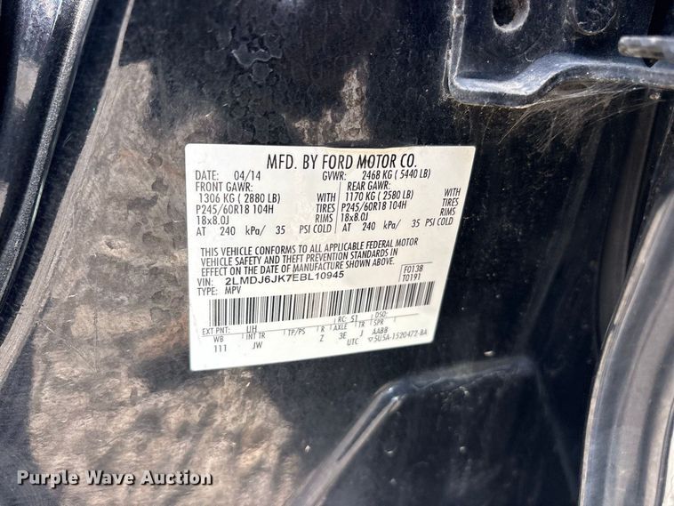 image for item ES8183 2014 Lincoln MKX SUV