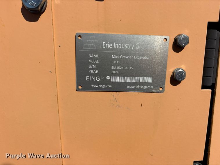 image for item ES8365 2024 Erie EM15 mini excavator