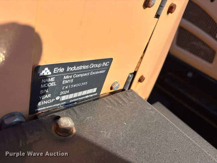 image for item ES8386 2024 Erie EM15 mini excavator