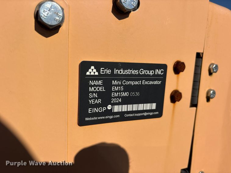 image for item ES8387 2024 Erie EM15 mini excavator