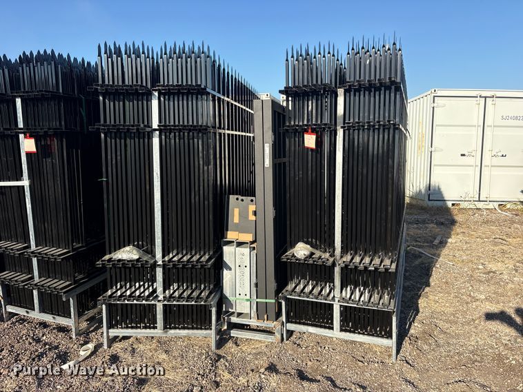 image for item ES8402 (44) 10'x7' Wrought Iron Site Fence panels and (1) 19.85' gate