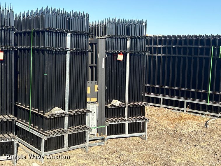image for item ES8402 (44) 10'x7' Wrought Iron Site Fence panels and (1) 19.85' gate