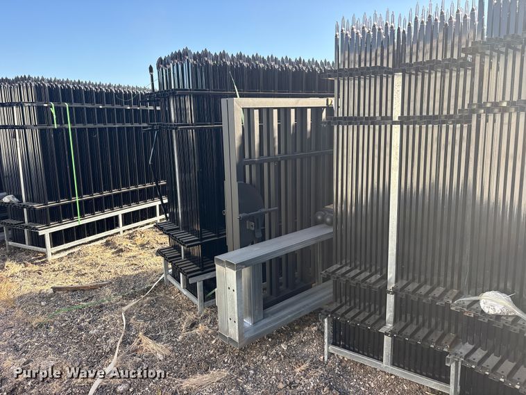 image for item ES8402 (44) 10'x7' Wrought Iron Site Fence panels and (1) 19.85' gate