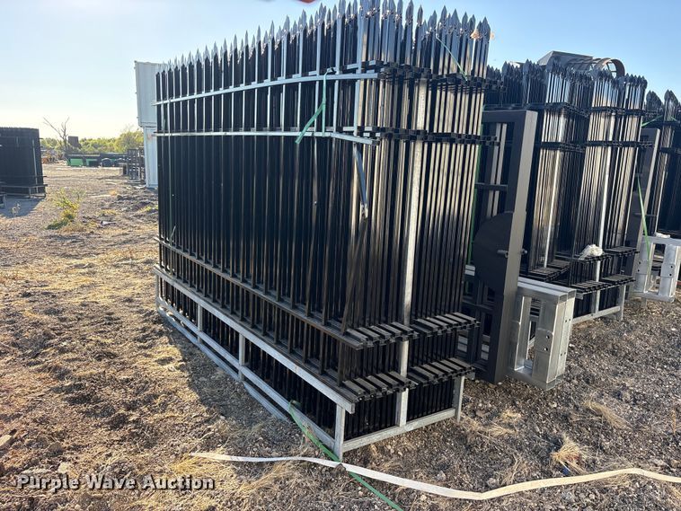 image for item ES8402 (44) 10'x7' Wrought Iron Site Fence panels and (1) 19.85' gate