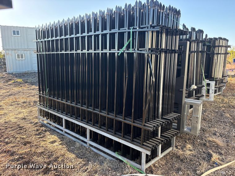 image for item ES8402 (44) 10'x7' Wrought Iron Site Fence panels and (1) 19.85' gate